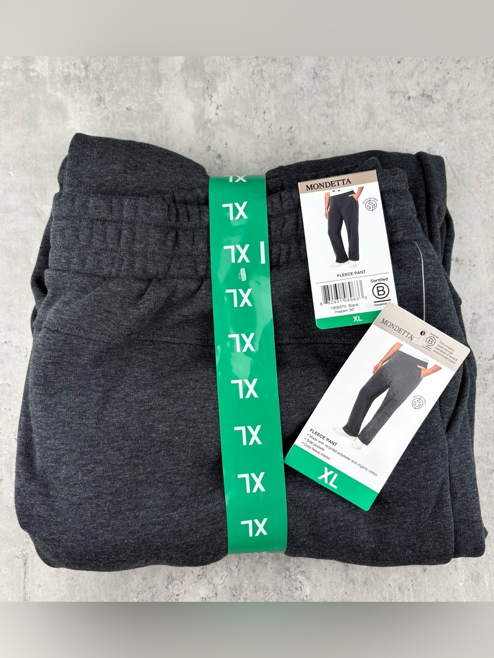 Mondetta Women's Size XL Black Fleece Pants NWT